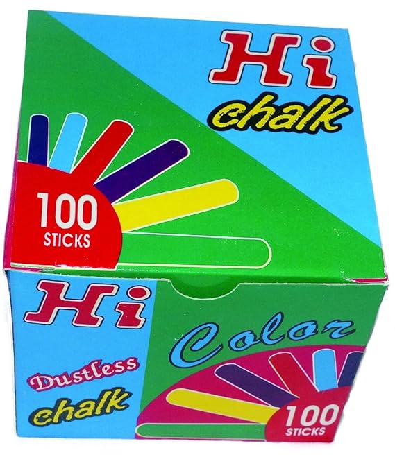 Hi Chalk 100 Sticks Dustless By MaxxGallery (Multicolored) Amazon.in