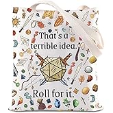 ENSIANTH Game Merch Tote Bag RPG Gift Gamer - Player Shoulder Bag Dice Dragon Lover Gift