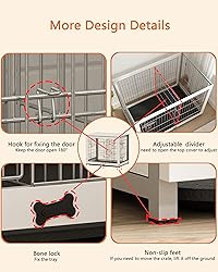 Piskyet Wooden Dog Crate Furniture with Divider