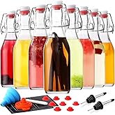 8-Pack 8.5oz Flip Top Glass Bottles, Swing Top Beer Brewing Bottle for Fermentation, Kombucha, Kefir, Vanilla Extract, Coquit