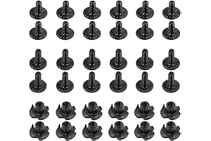 LTHYZSZB 12 Sets Gun Holster Screws and Black 3 Prong T-Nuts Kit #8-32 x 5/16" & 3/8" for Safari Land QLS System/Holster & Kydex & Leather Gun Holster Screws with Anti-Slip Teeth. (12 Sets-Black)