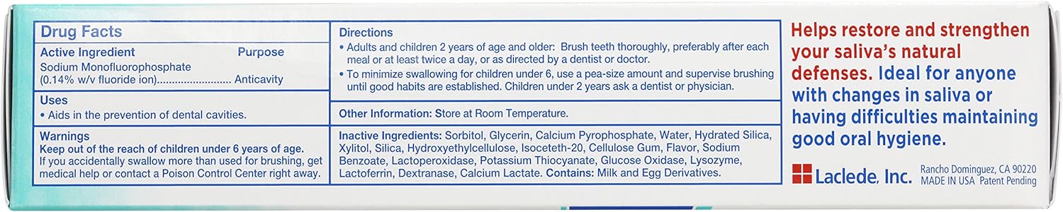 Salivea Dry Moouth Tothpaste with Xylitol 4.3oz: Health & Personal Care