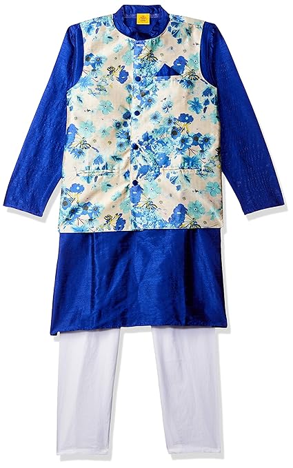 Boy's Cotton Kurta Pyjama (ILW19I19035I_Royal_9-10yrs)