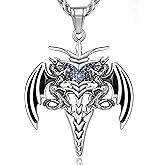 YAMI Angle Wings Necklace for Men, Guardian Angel/Dragon/Crow/Octopus Pendant Anime Necklace,316 stainless steel cast necklace