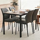 SQPFTW Dining Table Set for 4, Mid-Century Modern Kitchen Dining Table & Chair Set, 5-Piece Dinette Set for Living Room, Rest
