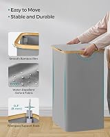 SONGMICS 150L 3-Section Laundry Basket with Lid Dove Grey LCB515G01 view 7