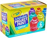 Crayola Washable Glitter Paint Assorted Colours Pack of 6 2oz Bottles view 4