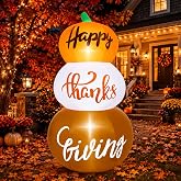 Wabolay Fall Pumpkin Inflatables Decorations 6ft Thanksgiving Blow up Decor | Stacked Pumpkin Inflatable with LED Lights Grateful Thankful Blessed Outdoor Harvest Autumn Party Blowups Yard Garden Lawn