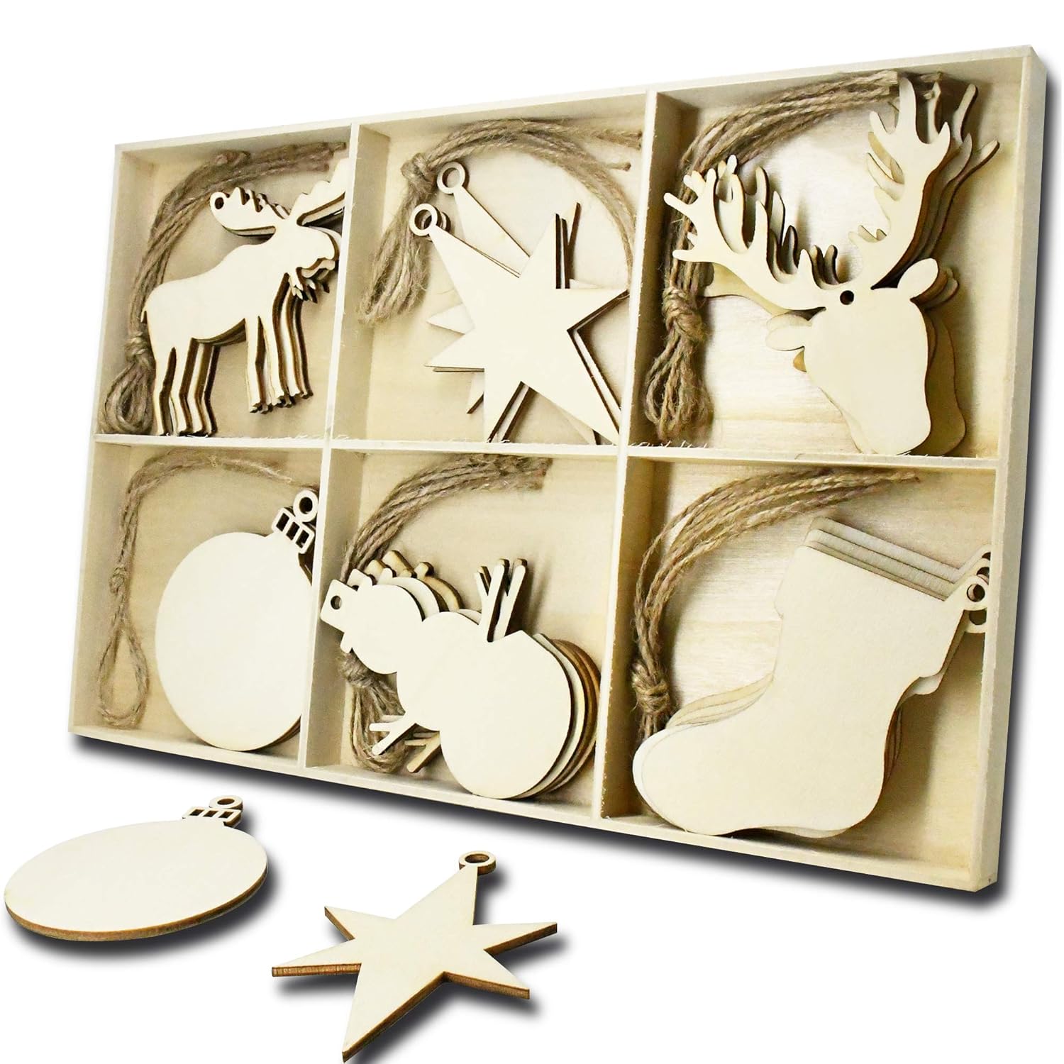 YuQi 30 Pcs Wooden Ornaments Shapes, Unfinished Wood Crafts for Home Decor... 192188064605 eBay