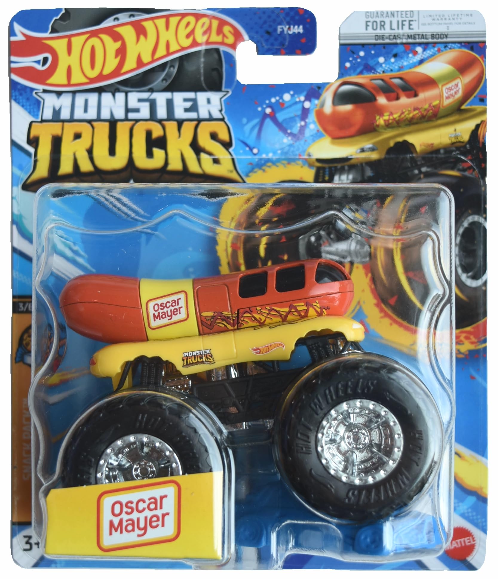 Hot Wheels Monster Trucks Snack Pack 3/6 Oscar Mayer Wienermobile 1:64 Scale Diecast Model Vehicle