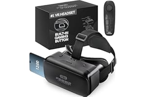 FEEBZ VR Headset for iPhone & Android + Android Remote - for Kids | with Links to 3D VR Videos + VR Games for Android | Virtual Reality Goggles Set for Phones 4.5"-6.5" – Black