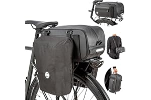 HuiJuKeJi Bike Rear Cargo Rack Bags 3-in-1 Multifuction Bicycle Trunk 26L Storage Pannier Saddle Bag with Reflective Strips Waterproof Travel Accessories Expandable Luggage Trunk Bag For Cycling