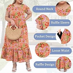 Moon Wood Women's 2025 Plus Size Casual Dress Crew
