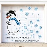 90shine Christmas Garage Door Decorations Magnets, Snowman Snowflakes | 82PCS Winter Magnetic Xmas Holiday Decor for Refrigerator, Fridge, Kitchen, Cruise