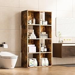 COMHOMA 8 Wood Cube Storage Organizer with Open