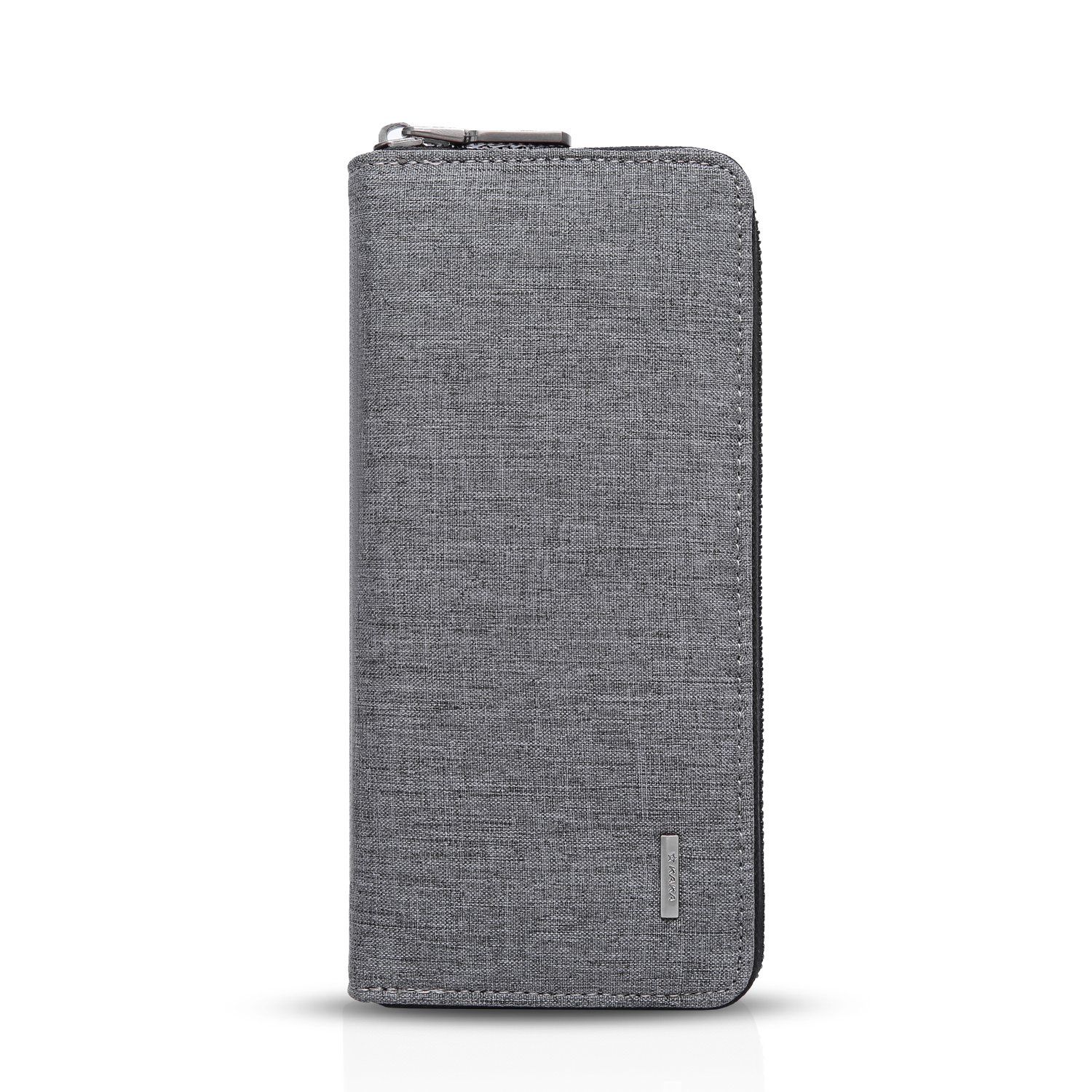 FANDARE Long Wallet Zipper Large Capacity Card Holder Bag Polyester Gray