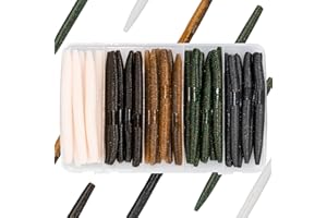 Bombrooster Senko Worms Kit – 4"/5" Soft Plastic Fishing Lures with Salt Impregnation for Bass Fishing