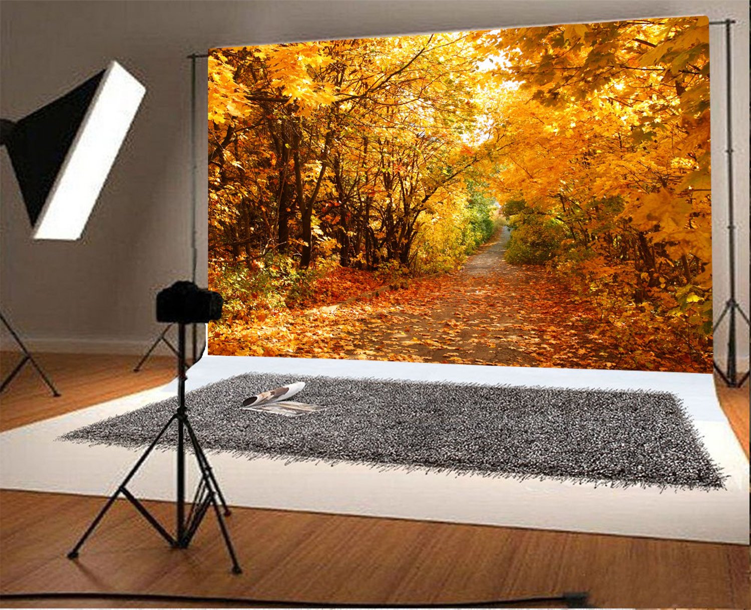 Aiikes 7x5ft Nature Autumn Photography Backdrop Fall Tree And Yellow Maple Leaves Theme Scenery Background Baby