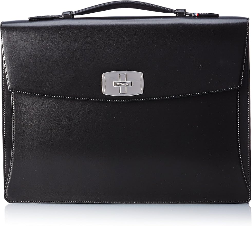 S.T. Dupont Line D Briefcase, Leather, 1 divider, Black