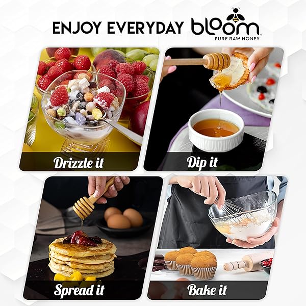 BLOOM HONEY 100% PURE ORGANIC RAW UNFILTERED AND UNPASTEURIZED RAW HONEY (WILDFLOWER, 32OZ)