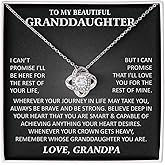 To Our Granddaughter Necklace From Grandma Granpa, Granddaughter Gifts From Grandma Grandmother Or Grandpa Grandfather, Granddaughter Necklace Gift For Women On Birthday, Wedding, Christmas