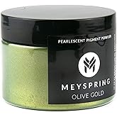 MEYSPRING Olive Gold Epoxy Resin Green Pigment - 50 Grams - Green Mica Powder for Epoxy Resin, UV Resin and Resin Art - Color Shifting Pigment