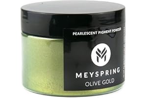 MEYSPRING Olive Gold Epoxy Resin Green Pigment - 50 Grams - Green Mica Powder for Epoxy Resin, UV Resin and Resin Art - Color Shifting Pigment