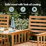 VonHaus Cannes Garden Love Seat Acacia Hardwood Outdoor Jack and Jill Loveseat view 3