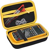 Case for Fluke 87-V/ 77 IV/ 83V/ 88 Industrial Digital Multimeter, Large Capacity Storage Box Suitable for Most Industrial Digital Multimeters (Case Only) (Black-Yellow)