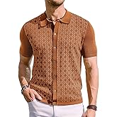 PJ PAUL JONES Men's Contrast 70s Vintage Polo Shirts Short Sleeve Knitwear