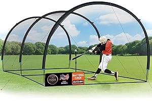 ORIENGEAR Baseball Batting Cage 13/20/30ft for Backyard, Baseball Training Equipment Netting Cages, Golf Softball Baseball Nets for Batting with Frame and Net, Hitting and Pitching Practice