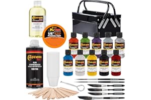 Custom Shop Pinstriping Ultimate Box Kit with Storage Box - 10-4 Ounce Enamel Paint Colors, Tape, Reducer, Brushes and Mixing Cups