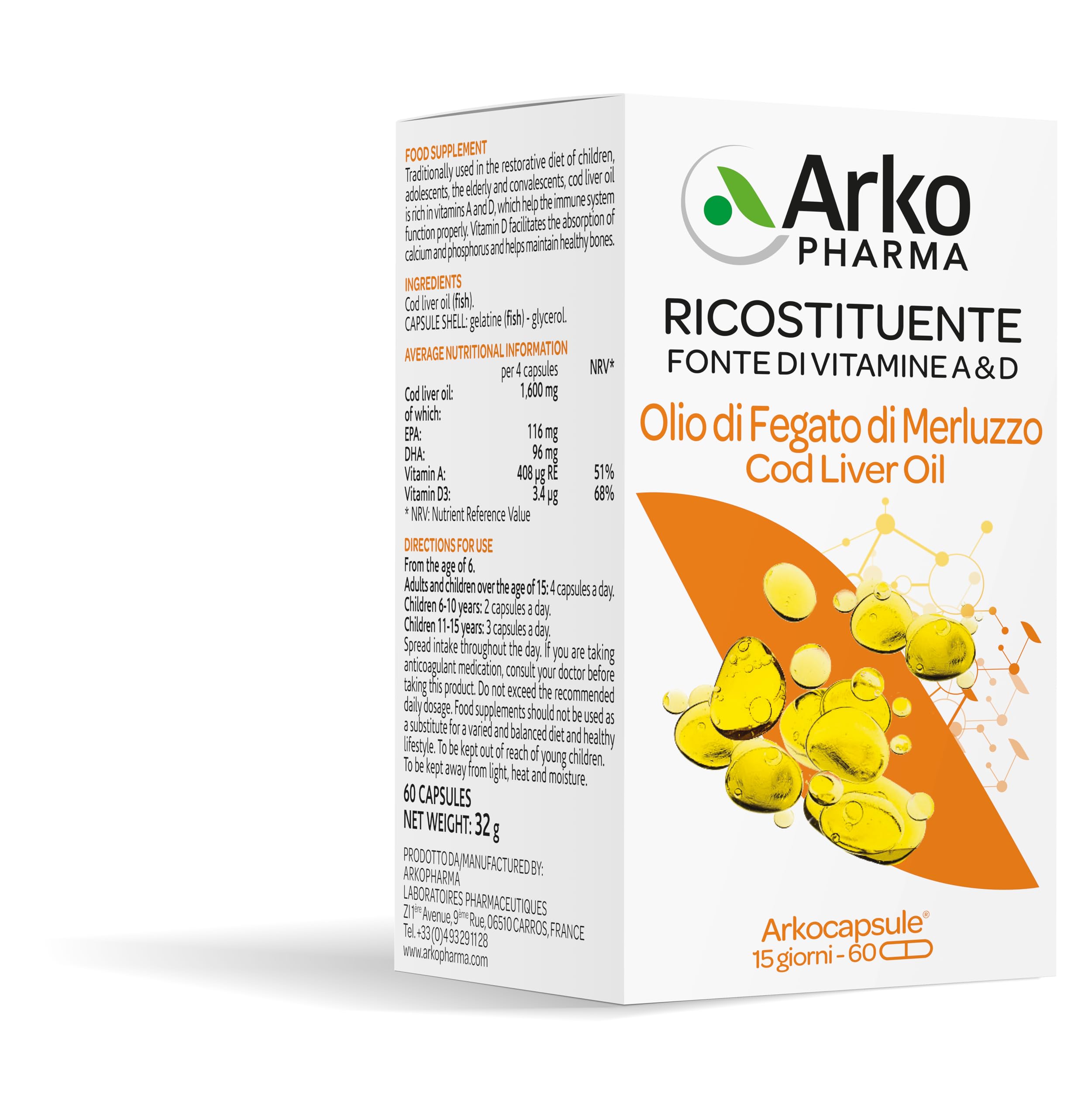 ARKOCAPSULE OLIO FEG MERLUZ 60PR