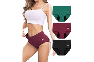 Rdiner Heavy Flow High Absorbency Period Underwear Women, Leakproof Panties Postpartum Menstrual Hipster Briefs Teens 3 Pack
