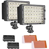 NEEWER 2-Pack 160 LED CN-160 Dimmable Ultra High Power Panel Digital Camera/Camcorder Video Light, LED Light for Canon, Nikon