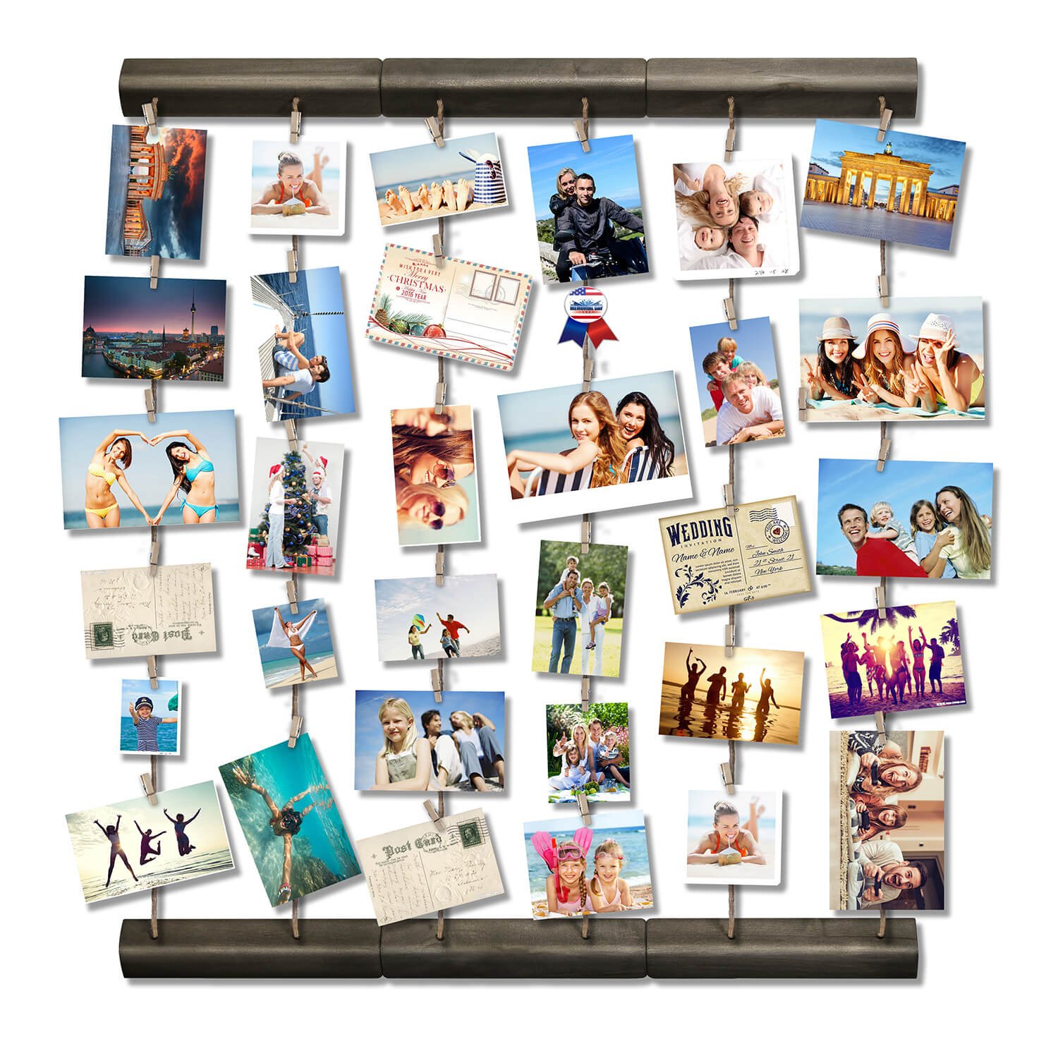 RooLee Hanging Picture Frame Wood Picture Frame Collage for Wall