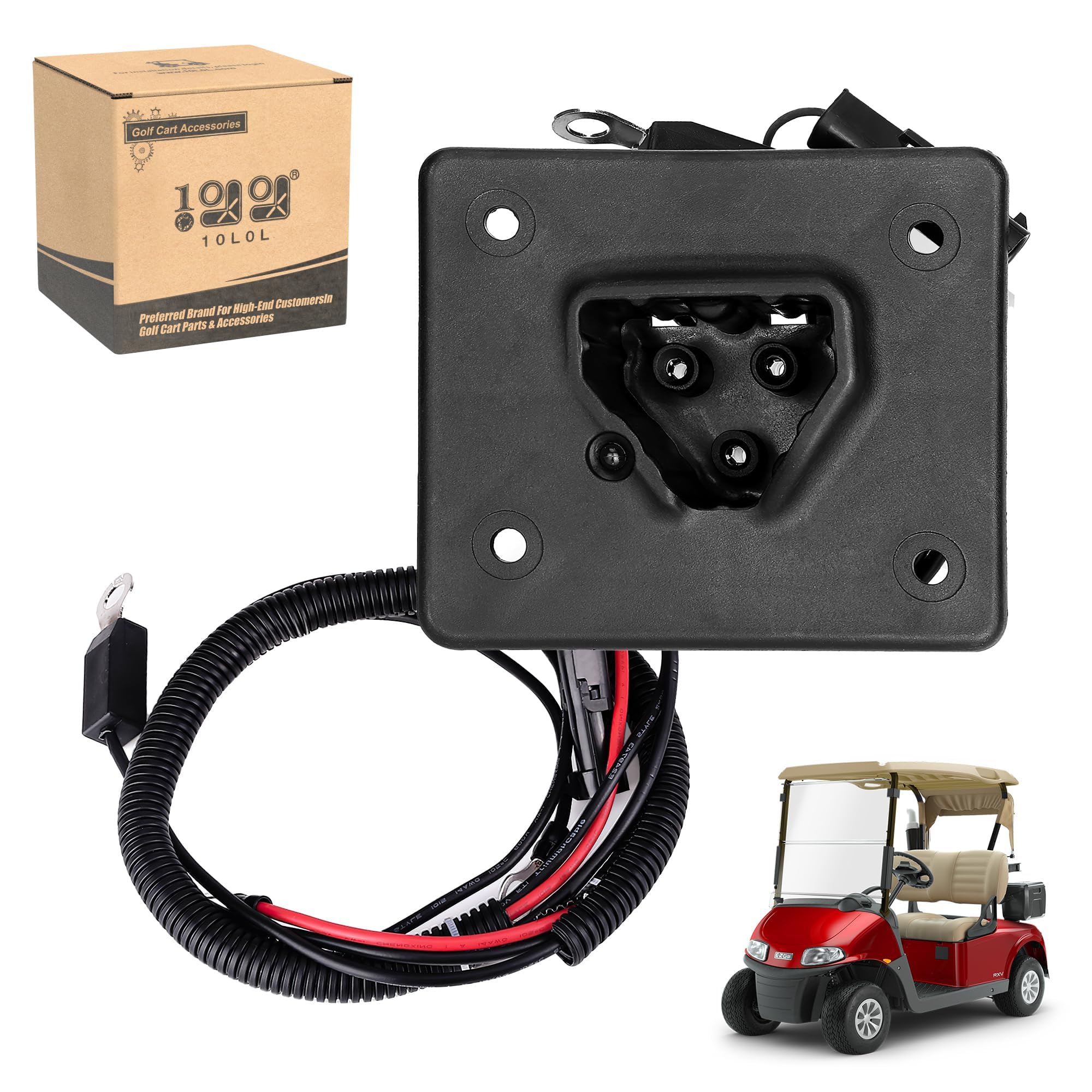 10L0L Golf Cart 48V Delta-Q Charger Receptacle for EZGO RXV TXT 2008-up Electric, EZGO 2Five 2010-up, w/Wires OEM# 602529