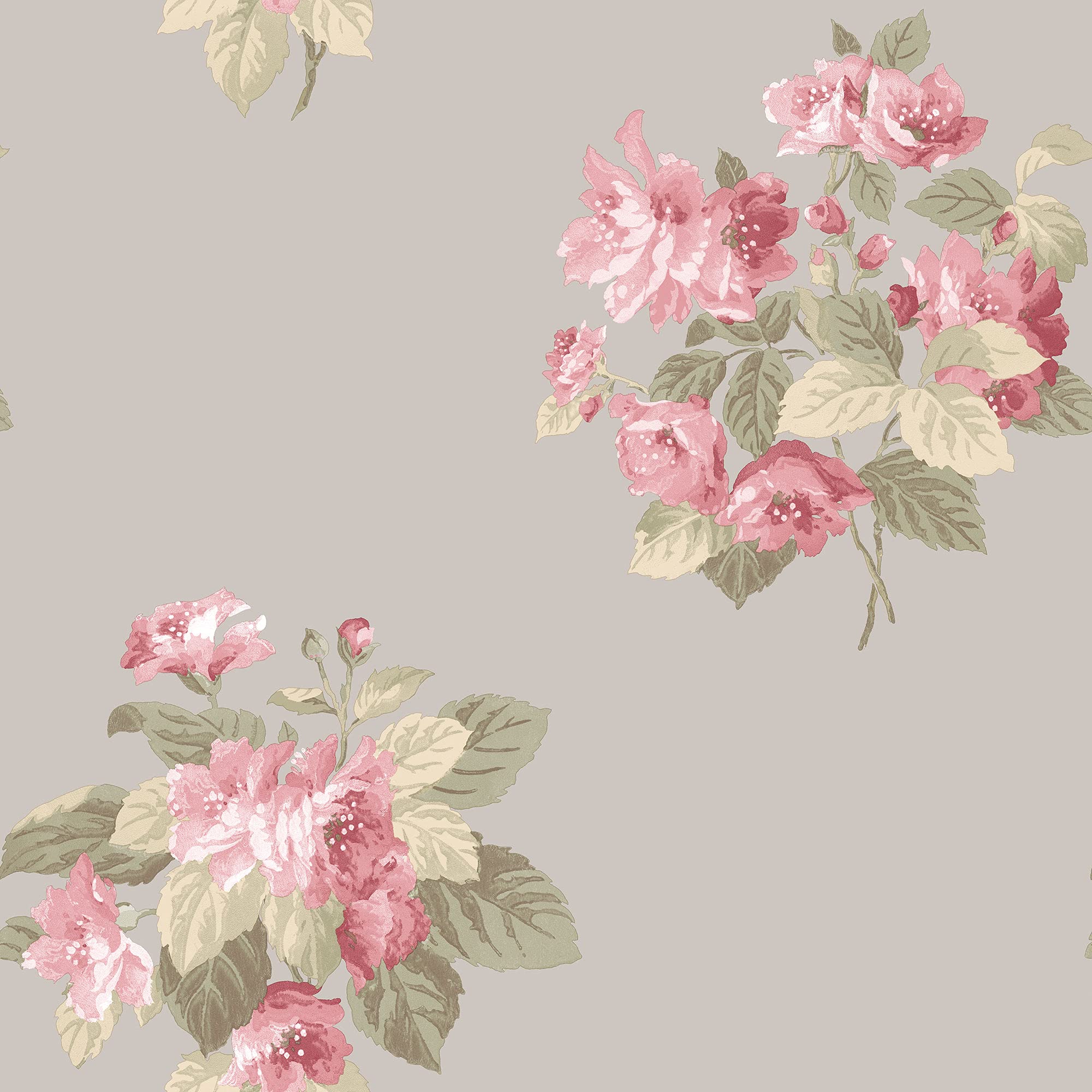 Galerie G78501 Secret Garden Classic Bouquet Wallpaper, Taupe/Pink, 10m x 53cm โ image 1