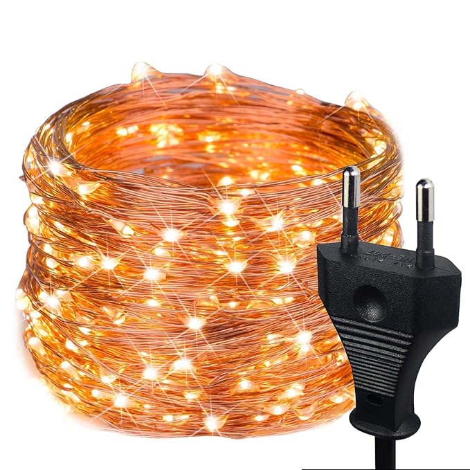 Citra Led Waterproof Copper String Fairy Decoration Light Extra Long 15M 50FT 150Led Direct Plug in for Diwali and Other Decorations (Warm White)