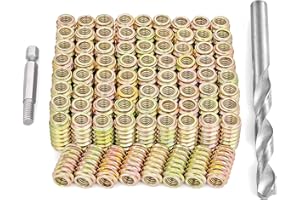 PGMJ 80 Pcs Wood Inserts 1/4 "- 20, Metal Headless Hex Socket Drive Nut Inserts Screws Assortment - Bolt Fastener Connector for Wood Working Tools and Accessories (1/4"-20x20mm-H)