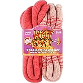 HOT FEET Thermal Socks For Women- Cold Weather Thick Warm Winter Hiking Insulated Socks, Stocking Stuffers, Women Size 4–10.5