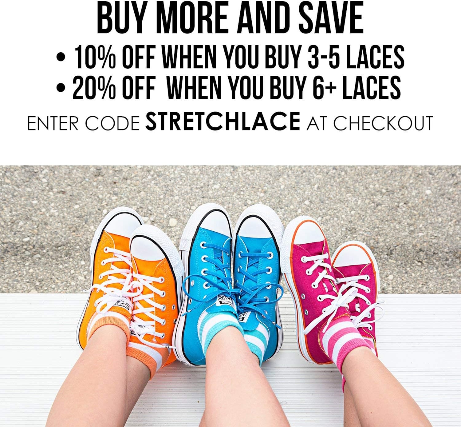 The Original Stretchlace | Elastic Shoe Laces | Flat Stretch Shoelaces: Shoes