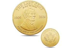 Last Penny 2026 Commemorative Coin, End of an Era Lincoln Cent 1909–2026, Final Cent Tribute Coin, Rare 2025–2026 Penny Collectible, American Eagle Patriotic Challenge Coin Gift for Collectors
