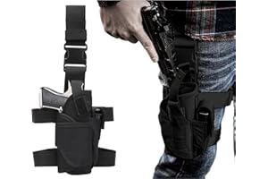 Drop Leg Holster, Thigh Gun Holsters for Men Women, Airsoft Pistol Holster for Right & Left Handed with Magazine Pouch Adjust
