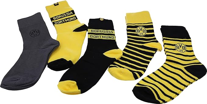 Borussia Dortmund Socken 5er-Pack, Gr. 43-46