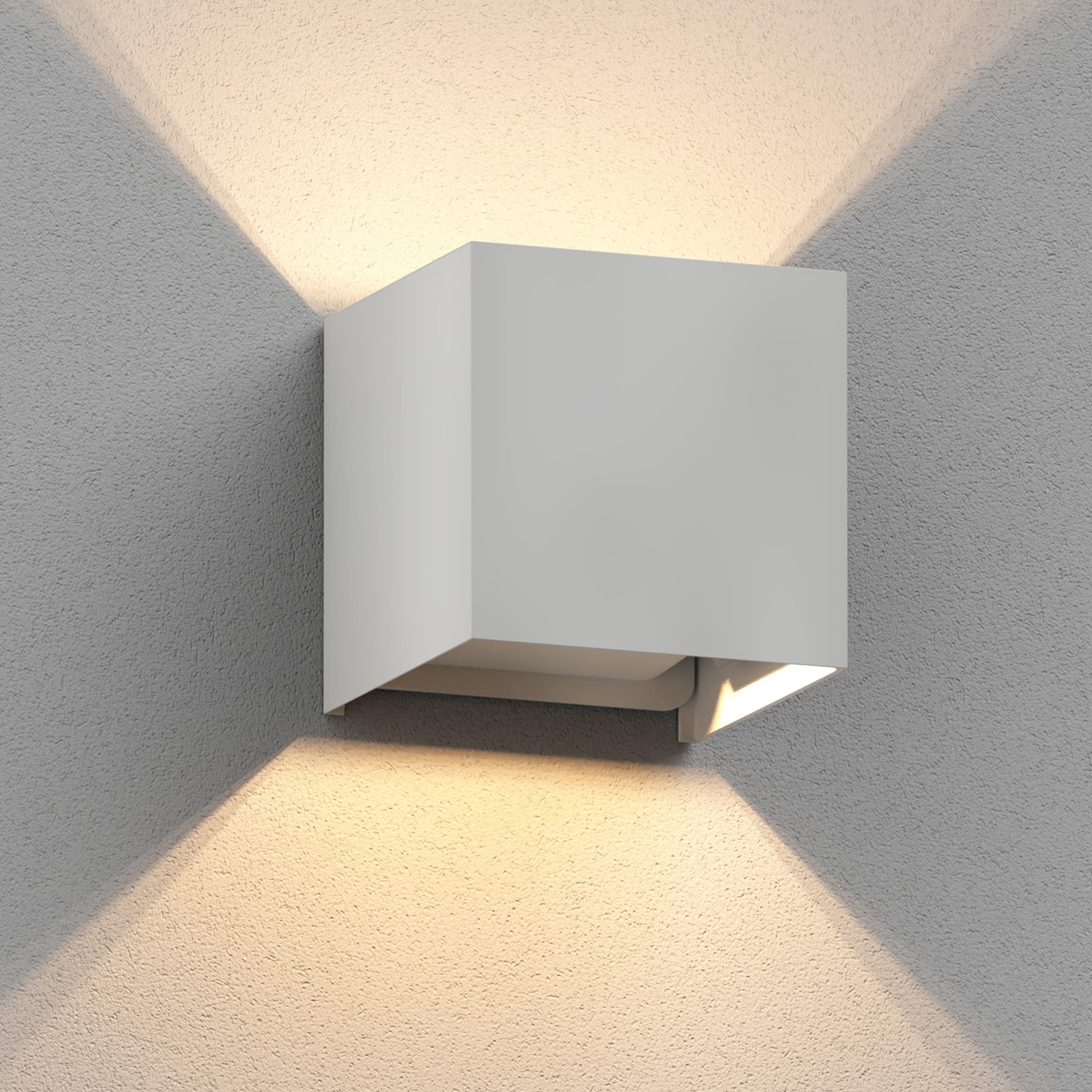 ledscom.de Wall Light CUBEL for Outdoors, IP65, up/Downlight, White matt, Square, 1x G9 max. 10W