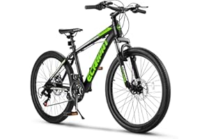 KIAPALNO Mountain Bike 24 Inch Wheels, 21 Speeds with Mechanical Disc Brakes Aluminum Frame Suspension MTB Bikes Mountain Bicycle for Teenagers
