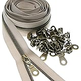 Leekayer #5 Metallic Nylon Coil Zippers By The Yard Bulk 10