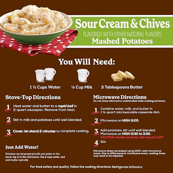 BETTY CROCKER SOUR CREAM & CHIVES MASHED POTATOES, 4 OZ. (PACK OF 8)
