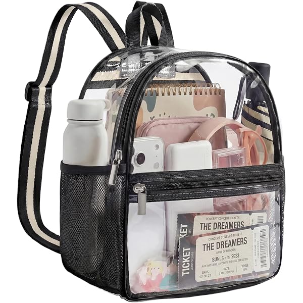 4451 Clear Small Backpack Purse  Designer Transparent Shoulder Handbag Betsey Johnson If The Bag Fits Clear Mini Backpack – goSASS main image 3